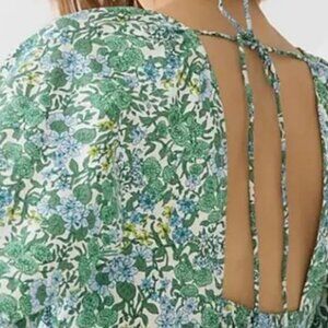 NWT J.CREW organic Tie-back Stretch greeN ORGANIC top